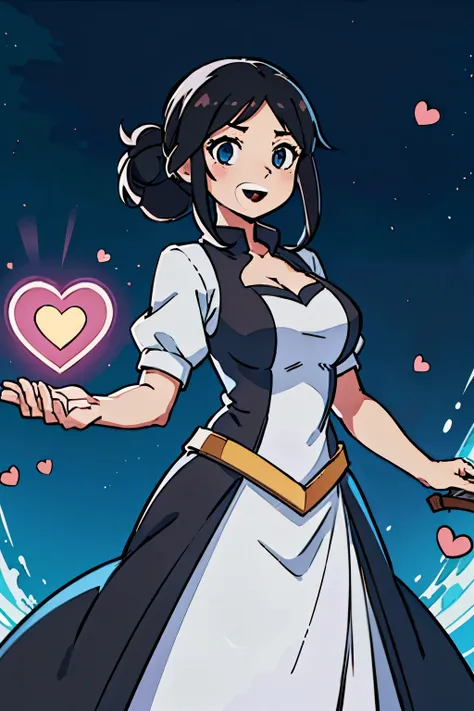 (best-quality:0.8),
(best-quality:0.8), perfect anime illustration, healer ballgown, huge breasts, heart staff, long black hair