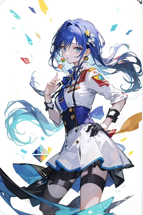 (sticker: 1.5), white background,masterpiece, highest quality, 12k, Macross F,Mage Costume,Upper body,