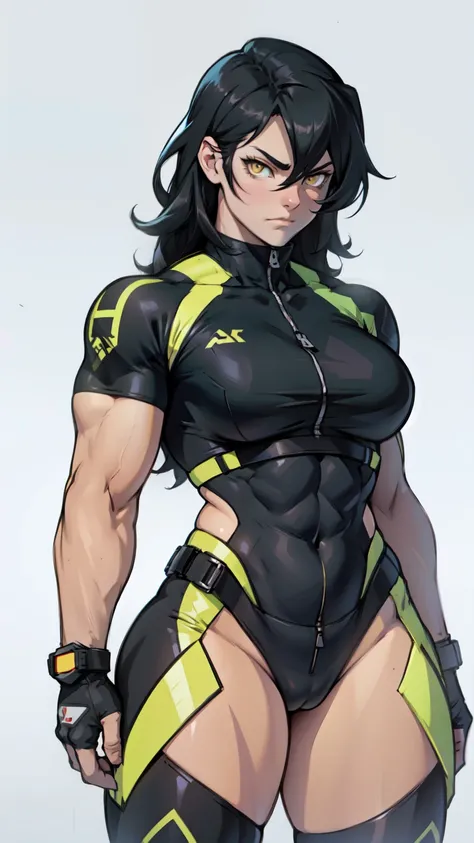 muscular girl thick muscular girl thick black hair yellow eyes pale sad