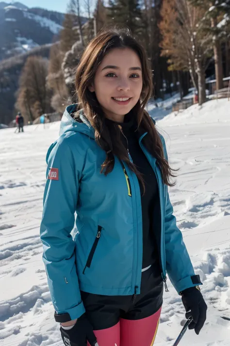 (Por favor genere una imagen de una mujer joven con una camisa i un collar.. She has brown hair, Grande, ojos azules, i un sutil, look de makuillaje natural. Looking directly and indirectly and from a profile to the camera with a view of the whole silhouet...