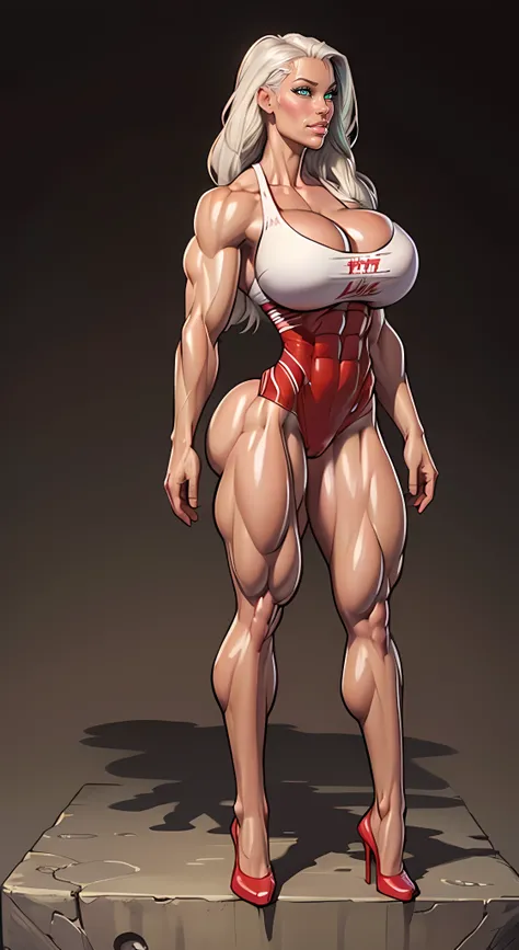 ((full view:1.4)) masterpiece, ((Thepit Style:1.4)), Drawing of a female sorcerer, (pale skin:1.5), Muscular body, Feminine, ((giant breasts:1.6)), broad shoulders, Ven, Beautiful face, full lips, slim face, high cheekbones, Muscular, in the art style of m...