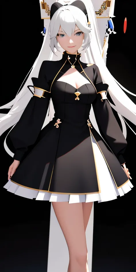 anime - style image of a woman in a black and white outfit, Photorealistic anime girl rendering, detailed digital anime art, Cute 3d anime girl rendering, Smooth anime CG art, very detailed anime, 8K high quality detailed art, Anime style 3D, Created at An...