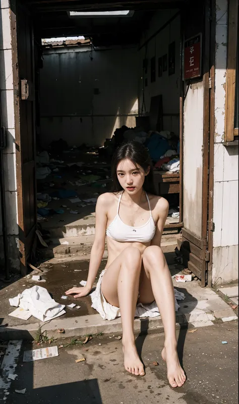 masterpiece，Photorealistic，Abandoned mens toilets，Dirty 6:1，Dilapidated，Garbage all over the ground，Stinks to heaven，Disgusting，disgusting，Destroyed，random accumulation of debris，The ground is a mess，pee stain, Sweat, sewage, splash，肮脏的地面已经Dilapidated，Very...