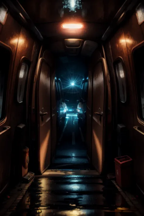 [In an otherworldly scenario, an unreal engine renders a hyper-realistic image of a black van halted abruptly. The screeching tires leave trails of smoky dust, heralding the arrival of the sinister figures. Masked men, their expressions concealed, forceful...