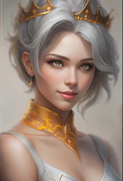 portrait of a young woman with a crown on her head, portrait of a female magician with yellow eyes, portrait of me, portrait of Artgerm, I. G. model | Artgerm, portrait of a magician close-up, portrait of a female fire magician, Rossris portrait, portrait ...