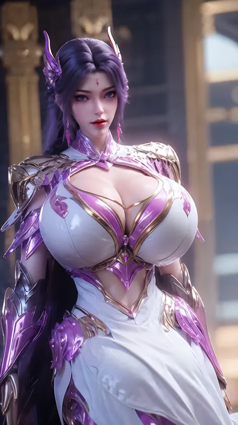 (NSFW:1.7),(HYPER-REALISTIC:1), (PURPLE LONG HAIR,PHOENIX GOLD HELM:1.1), ((GIGANTIC FAKE BREAST,MUSCLE ABS,CLEAVAGE:1.5)), (MECHA GUARD ARMS:1.1), (MAGENTA SHINY FUTURISTIC MECHA ARMOR CROP TOP, BLACK MECHA SKINTIGHT LEGGINGS,POTRAIT:1.5), (MUSCULAR BODY,...