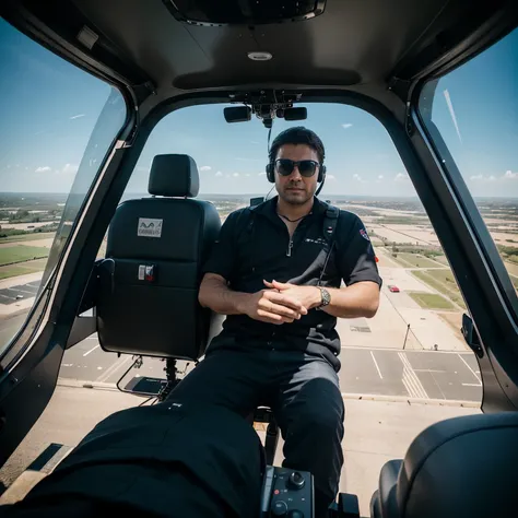 Filming from a helicopter, helicopter filming, helicopter in the sky, man with camera inside flying helicopter