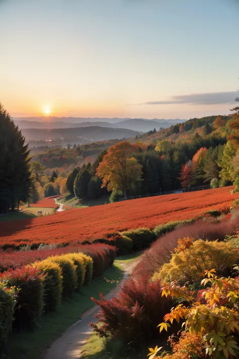 In the autumn fields，Golden rice swaying，Like the ocean of the earth。The maple leaves in the forest gradually turn red in the autumn wind，like burning flame。Leisurely idle clouds drift in the wind in the blue sky，It seems to be telling the tranquility and ...