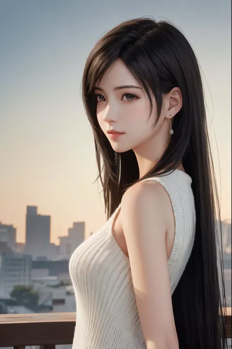 (Top Quality, Masterpiece: 1.1), (Realistic: 1.3), Wallpapers,ultra high res,ultra high quality,  BREAK (((FF7,Tifa_lockhart))),Ultra-detailed face, Detailed eyes,(black Brown Hair, Large breasts: 1.2),(Imaginative Macanese Female Page,background is Unique...