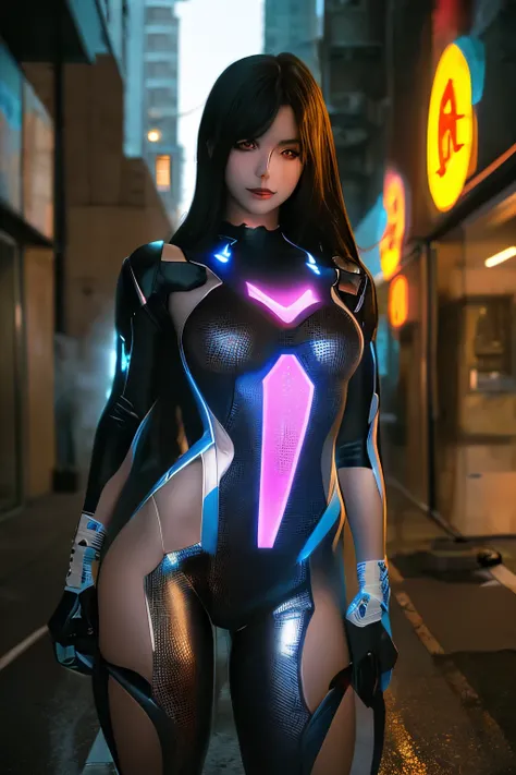 
(best quality, highres:1.2), ultra-detailed, (realistic:1.37) A sexy tron girl, vibrant holographic colors, with glowing lines tracing her curves. (futuristic, cyberpunk) vibe, light projections highlighting her sleek metallic suit, (electric blue) and (n...