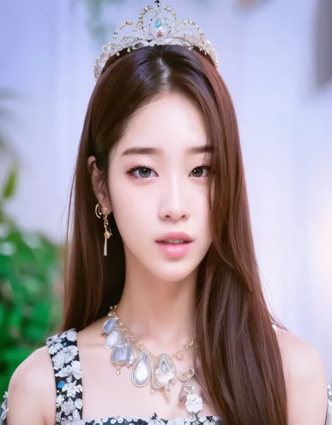 um close up de uma mulher usando um tiable e um colar, dilraba dilmurat, bae suzy, usando tiara, jossi do blackpink, jaeyeon nam, Sha Xi, Jinyoung Shin, Heonhwa Choe, estacionar a partir de-min, bela princesa, usando uma tiara, uma linda imperatriz de fant...