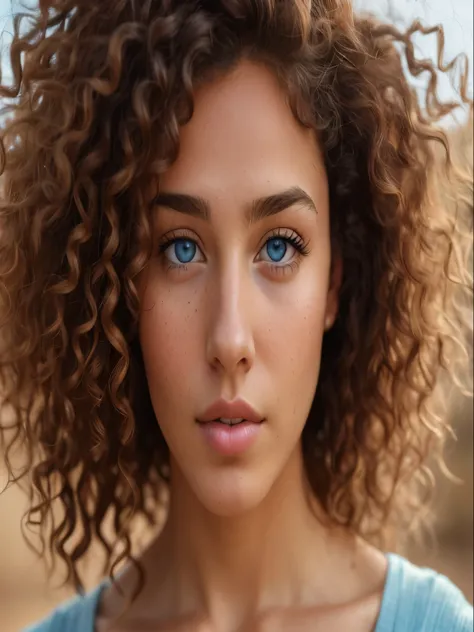 a close up of a woman with a frecky hair and blue eyes, photo of a beautiful woman, soft portrait shot 8 k, mixed-race woman, mixed race woman, gorgeous face, finely detailed perfect face, detailed perfect face, close-up perfect face, extremely beautiful f...