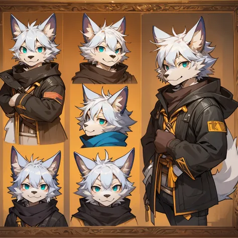 ((masterpiece)), (ultra detailed), (best quality), detailed background, (style of final fantasy), (concept art, character sheet),absurdres(highly detailed beautiful face and eyes)perfect anatomy(angelic handsome boy, kemono, child)(furry anthro),