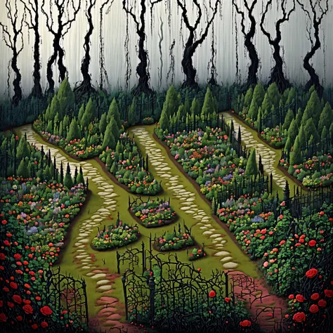 
Gloomy garden, infernal garden, nightmarish garden, flower garden, flowers, gloomy colors, roots, flowers from hell, blood, horrors, hell, garden jungle, vines, flowers, beautiful flowers, darkness, horror, bloody vegetation, infernal vegetation, blades, ...