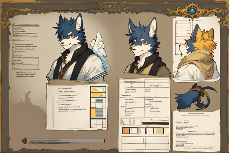 cover page, highres, top quality, best quality, paid reward available, unparalleled masterpiece, perfect artwork, absurdres, High-quality illustrations(style of final fantasy)(concept art, character sheet)perfect anatomy(angelic handsome boy, kemono)(furry...