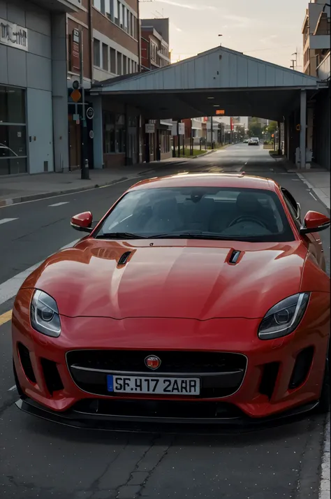 create the back of a red jaguar f type