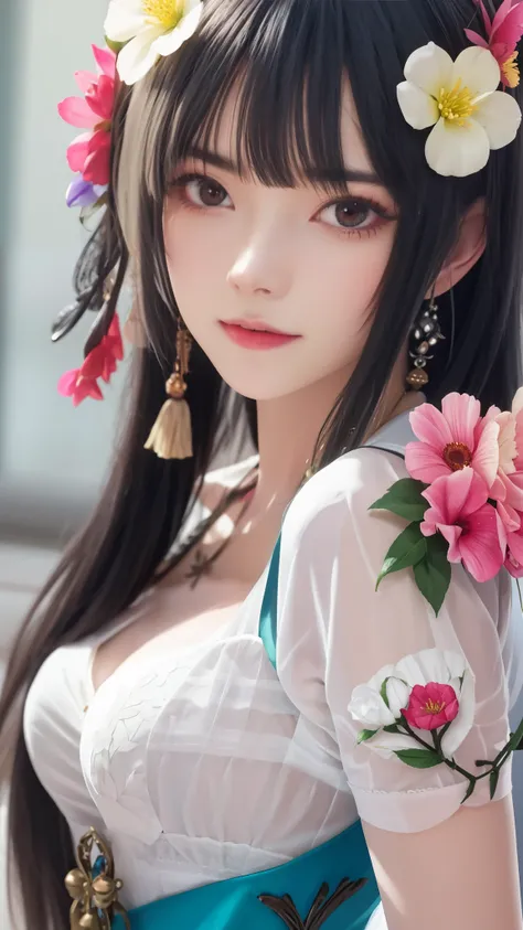 Close-up of woman with a flower in her hair, Gurwitz-style artwork, Gurwitz, IG model | artistic sprout, phlegm多phlegm多, phlegm : : 5, wlop sum sakimichan, artistic sprout. anime illustration, Loish et al WLOP, Extremely detailed Artgerm, Beautiful and sed...