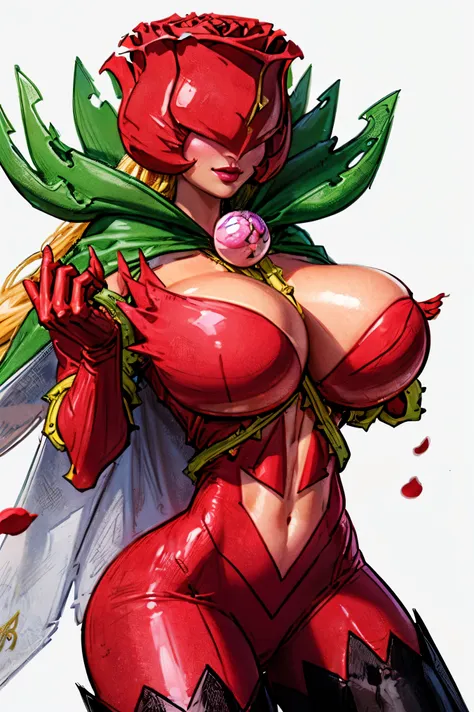 anime_rosemon_yugiho_ownwaifu, www.ownwaifu.com, digimon \(creature\), breasts, long hair, ((gigantic breasts:1.5)), lipstick, n...