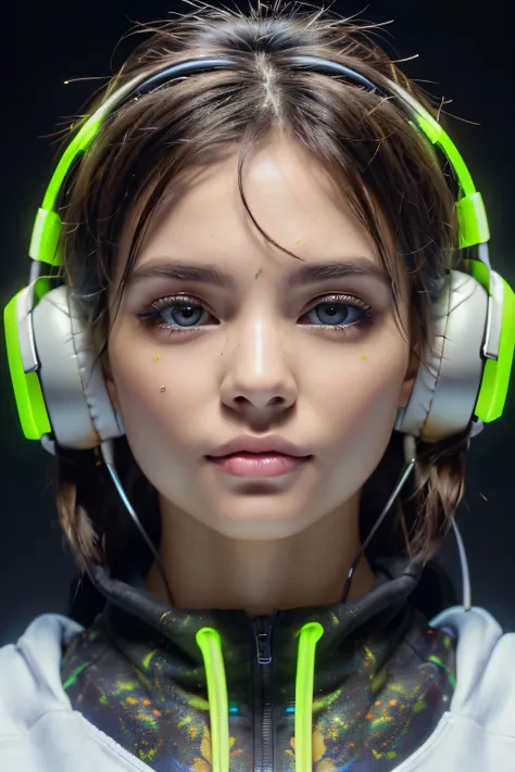 (Best Quality, Masterpiece, Ultra High Definition, High resolution, highly detailed, High Definition Face, clear pictures, HDR:1.5), (20-year-old woman:1.3), (eyes be visually in focus:1.4), (film photography style:1.5), (background neon sign, neon color f...