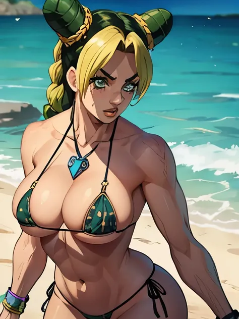 ((Extreme micro bikini)), jolyne, big breasts, ((muscle))