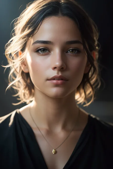 Cedric Peyravernays portrait of a girl, captured in a raw and captivating manner. The subjects backlit figure is illuminated with soft, radiant light, creating an ethereal atmosphere. Artgerms masterful touch brings out the intricate details of her makeup ...