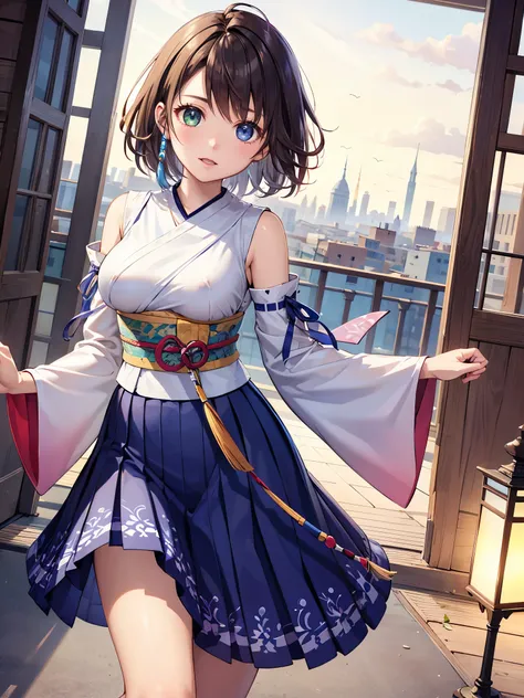 (1 girl),(high quality), (High resolution), (extremely detailed), (8K),(focus on lower body),transparent outfit,(CG illustration)YunaFFX、heterochromiashort hair,YunaFFX、heterochromia、short hair、YunaOutfit、hair ornaments、Removal sleeve、hakama、band、hakamaスカー...