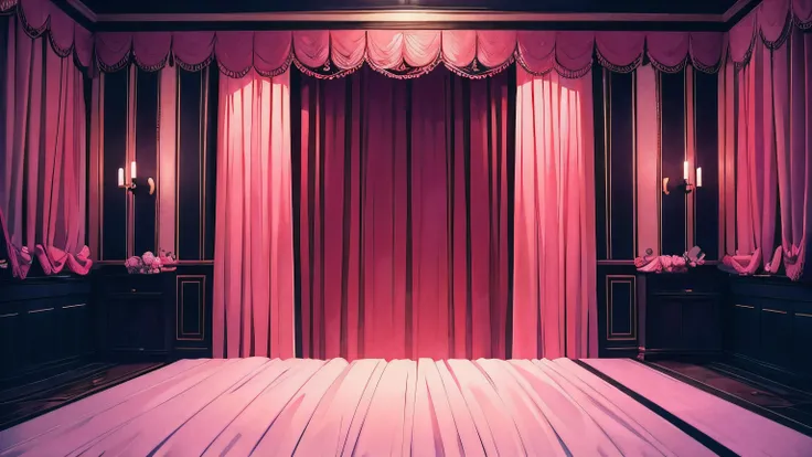 Backround only, night, in the room, gorden, red gorden, wall, dark, no person, room, gordyn, curtain, pink