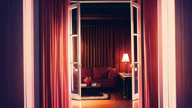 Backround only, night, in the room, gorden, red gorden, wall, dark, no person, room, gordyn, curtain, pink