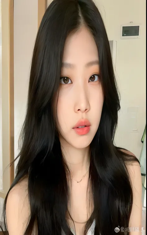 there is a woman with long black hair and a red lipstick, jaeyeon nam, Jinyoung Shin, gongbi, bae suzy, jennie blackpink, Ulzzang, Xisionwu, Sha Xi, Xintong Chen, adorable and pale korean face, young pale and beautiful asian face, wenfei you, Heonhwa Choe,...