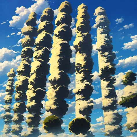 clouds take on many shapes that could be viewed as many other shapes, creating an optical illusion of an animal in plants