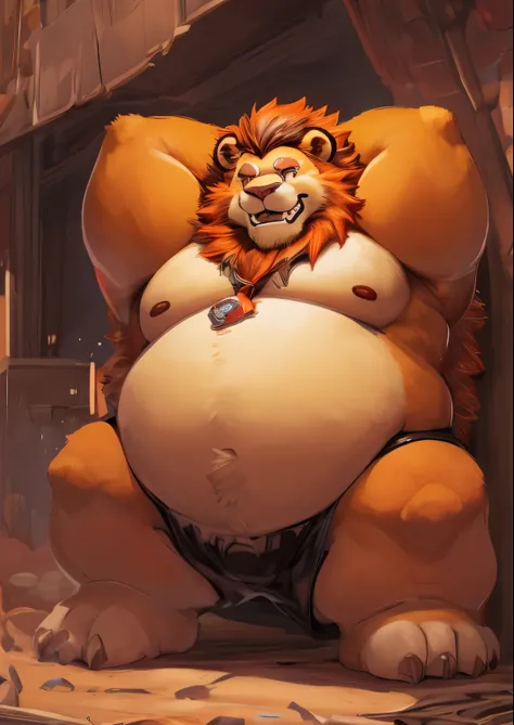 blue genitalia，solo，male people，chubbiness，small fat，Bare-chested， solo， Detailed pubic hair， A high resolution，， tmasterpiece，Excessive obesity，Obesity in the extremities，foot in the air，Correct body proportions，overweight，roadhog，lion dog，ston