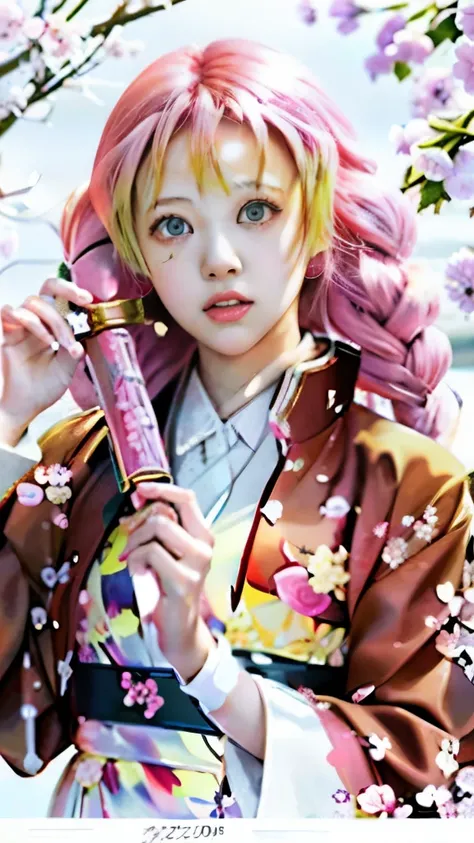 a girl in a kimono outfit holding a book and looking at the camera, sui ishida art manga, japanese shoujo manga, colored manga, colored manga art, haruno sakura, shojo manga, coloured manga scan, sakura petals around her, shoujo manga, manga art style, ins...