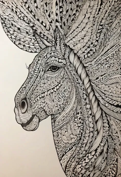 Zentangle，Wire，black and white，simple