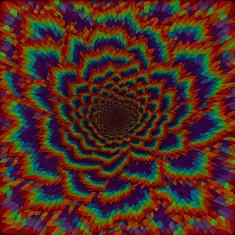 (Optical illusion art:1.3),(extremely colorful:1.5)Paradox diagram，mandelbrot shape，Zentangle，fractal art，geometric paradox