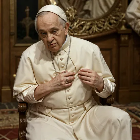 detailed popefra pope francis sitting and praying