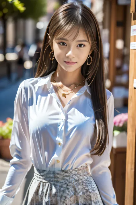 (masterpiece:1.3), (8K), (highest quality:1.4), (UHD:1.2), (realistic:1.3), (Raw photo), (1 girl), (Ultra high definition), (detailed face), very perfect beautiful and cute face, (fine hair), Medium Long Straight Hair, beautiful hair, bangs, (symmetrical e...