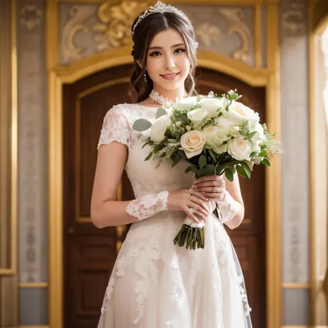 ((highest quality、table top、8K、best image quality、software))、(bulgarian bride:1.2)、((beauty of bulgaria、most luxurious wedding dresses、wedding bouquet、wedding lace、perfect wedding lace、perfect bride、bulgarian bride))、(Against the backdrop of Bulgaria&#39;s...