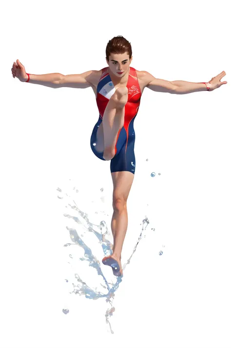 Olympic diver in red