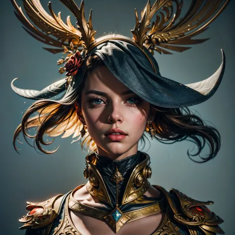 Papper_cuttings style Digital 3D Art Red strand, bloody-red eyes, red eyes, Black ink flow: ultra high resolution photorealistic masterpiece: by Aaron Horkey and Jeremy Mann: intricately detailed fluid gouache painting: by Jean Baptiste Mongue: calligraph...
