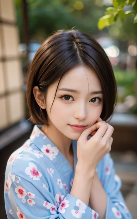 cute 21 year old japanese、super detailed face、Attention to detail、double eyelid、Beautiful thin nose、Sharp focus:1.2、Beauty:1.4、(bright茶髪、short cut hair、white skin、highest quality、bright、masterpiece、ultra high resolution、(realism:1.4)、footbath、best smile、yu...