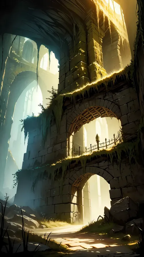 (((underground dungeon landscape painting)))、dark fantasy art,RPGART design