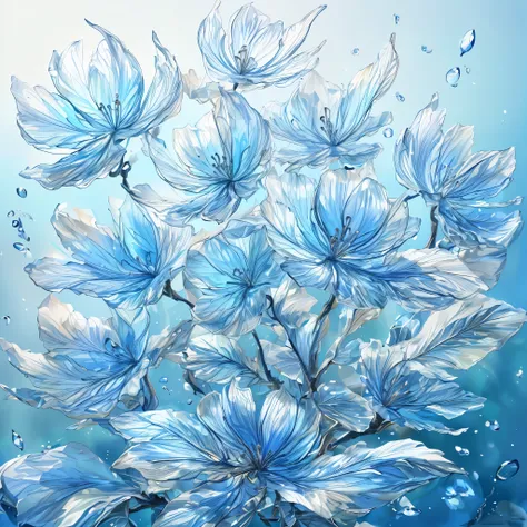 (best quality,4k,8k,highres,masterpiece:1.2), ultra-detailed, (photorealistic:1.37), (CG:1.1) (best quality) of a natural, blue sea with delicately colored tree leaves and flower petals falling in the air, light tracing, ultra-detailed, (best shadows) and ...