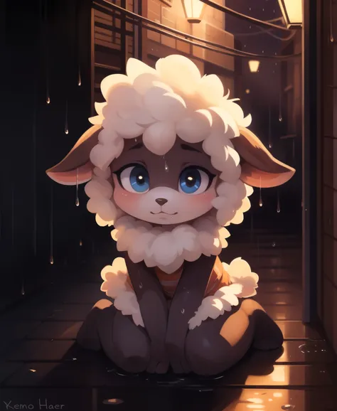 uploaded on e621, ((by yurusa, by childe hassam, by kenket, by kyoto animation)), solo (chibi:1.15) ((sheep (lamult of the lamb\...