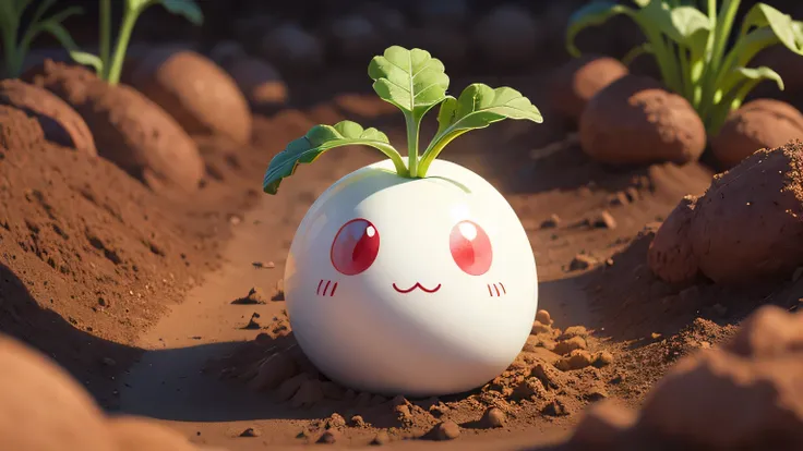 The carrot got stuck in the ground，Plant radish，no characters required