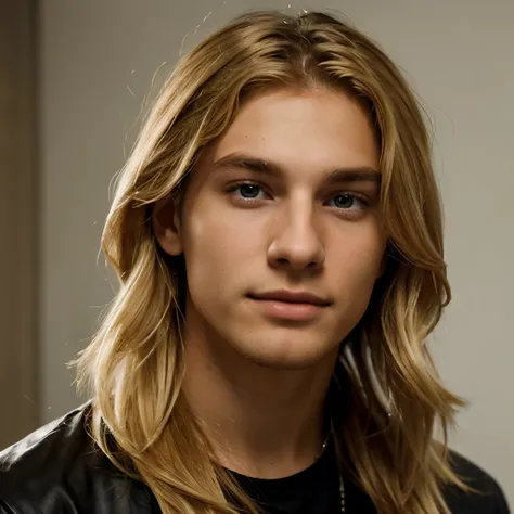 a young man with nice blonde
 locks