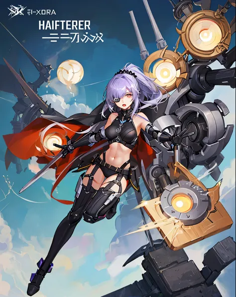 ,1figure_girl,(:1.5), (short_ponytail:1.3), (light_whitish_purple_hair:1.3),black_mechanical_armor_parts,white_breasts_parts_red_black_body_suit,bare_shoulder,bare_slender_thighs,medium_breasts,on_the_desk, desk_background,Stinging_eyes,(half_pupil:1.5),sl...