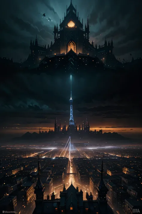 very epic atmosphere, Andreas Rocha style, dark fantasy city, Andreas Rocha and John Howe, symmetrical epic fantasy art, Andreas Rocha, epic awesome atmosphere, Bussiere Rutkowski fantasy cityscape