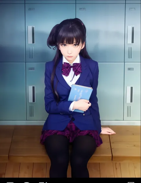 anime girl sitting on a bench with a book in her hand, misato katsuragi, chiaki nanami from danganronpa, hinata hyuga, beautiful anime high school girl, akane owari danganronpa, iwakura lain, anime visual of a young woman, anime visual of a cute girl, magi...