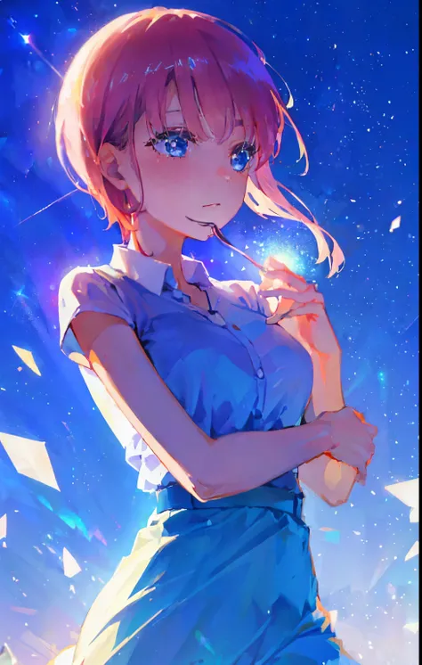 Wallpaper inspired by Your Name movie by Makoto shinkai. Starry sky, masterpiece, perfect anatomy, romantic, Kimi no na wa, extremely detailed faces. Cute faces, perfect faces, masterpiece, 4k, Cute as a dream、a pale, (​masterpiece、top-quality、top-quality,...
