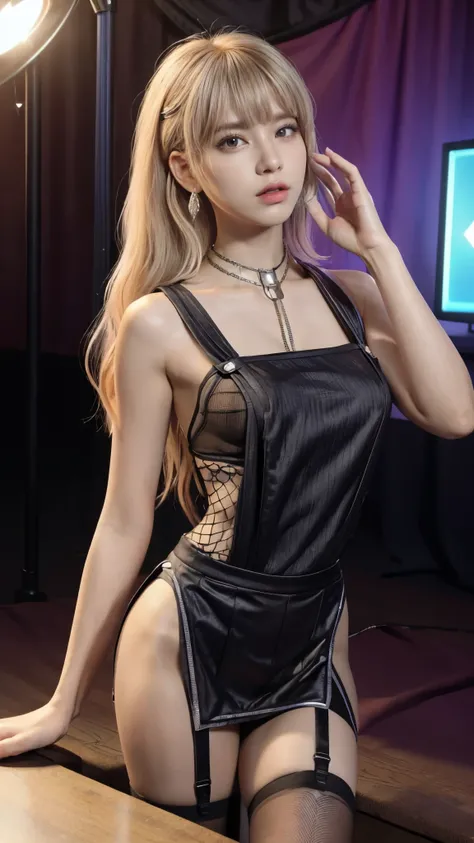 (super detailed eyes), (((Textile shading))), (((best quality))), (((on the table))), (((Super detailed CG))), fashionable girl, (((magic ))), (), (small breasts), Long blonde hair with bangs, Weird haircuts, ((Gorgeous hair)), pink eyes, (((Skeleton style...